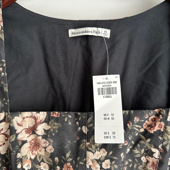 NWT Abercrombie and Fitch XS Long Sleeve Floral Top - Picture 2 of 5